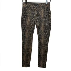 Seven7 Brown Snakeprint Skinny Stretch Jeans Size 4